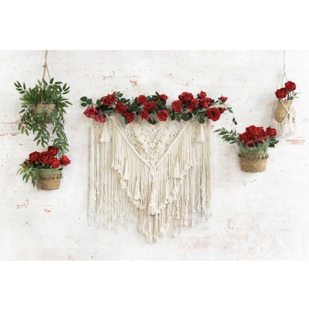 Kate Boho Valentine's Day Backdrop Rose Basket‎ Designed by Emetselch 7x5 31